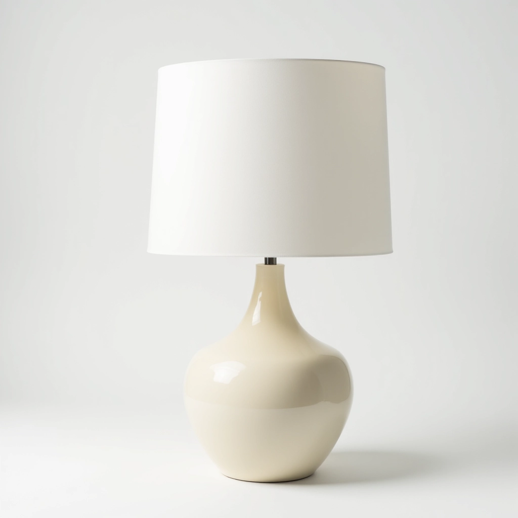 Ceramic lamp with measurement scale showing 42cm height and 12cm base diameter on neutral background with dimensions labeled